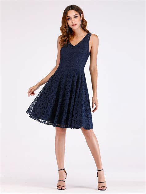 a line navy blue dress